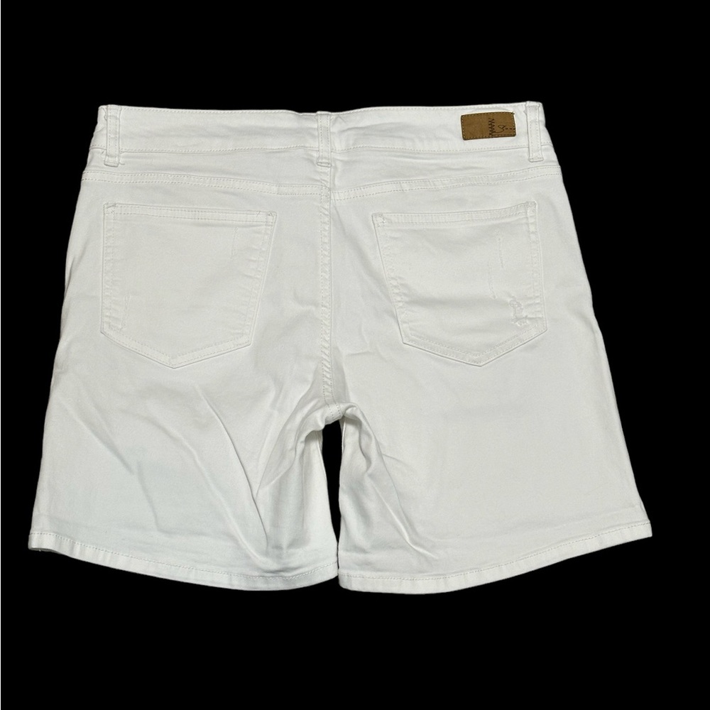 Women's Supplies 10 Medium Shorts Jeans Bermuda Destroyed White Denim Stretch - Picture 4 of 9